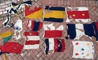 Unique Lot Of  11  Authentic Vintage Nautical Signal Flags  remnants Weathered