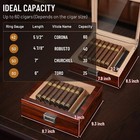 Cigar Humidor  Spanish Cedar Wood Humidor  Accurate Digital Hygrometer  Humidifi
