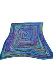 Handmade Crochet Afghan Throw Blanket Purple Large 27x27