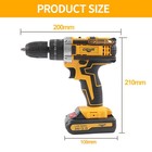 Cordless Brushless Impact Driver Hammer Drill Combo Kit With 2 Battery   Charger