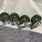 Albion Swivel Caster Assembly W  Green Wheel Mounting Plate Pd0620019 Lot Of 4