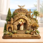 He Is Risen Empty Tomb Custom Wooden Block Religious Easter Gift Jesus Home