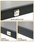 Novel Box Glass Top Black Leatherette Jewelry Display Case  15 Jar Insert Tray