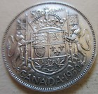 1950 No Design  Canada Silver Fifty 50 Cents Half Dollar Coin Nice Grade  rj948 
