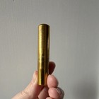 Vintage Revlon Gold brass Tone Lipstick Tube Holder Case Blue Frost Shade 144