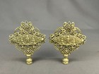 2 Large Antique Brass Japanese Filigree 4  Lamp Finials W geishas