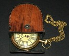 Antique Vintage Maritime Brass Victoria London1875 Pocket Watch With Leather Box
