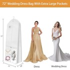 72  Wedding Dress Garment Bag With 10   Gusseted Dress Bags For 72inch White