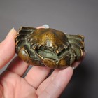 Highly Detailed Vintage Copper Crab Figurine Sculpture Realistic Marine Sea Life