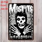 Vintage Tin Sign Misfits Skull Punk Rock Band Retro Bar Bedroom Wall Decor Sign