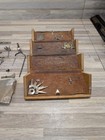 1889 Patent Antique Singer Sewing Machine Folding Wood Puzzle Box   Attachments