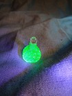 Antique Art Deco Czech Uranium Vaseline Cut Glass Perfume Bottle 2  Vtg