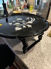 Vintage Black Lacquer Mother Of Pearl Inlay  Folding Korean Tea Table  Unique