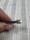 Vtg Silver Tone Tie Clip Tie Bar  Skinny Tie Width With Unknown Stone  0371 Nos