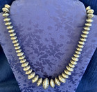 Sterling Silver Native American Bench Bead Necklace Graduated Signed  ly 