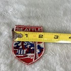 Seattle Patch Red Vintage Souvenir Travel Space Needle Snowy Mountains Vintage