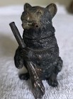 Antique Bronze Russian Bear Match Strike Holder  3  Tall