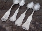 4  Antique Coin Silver Spoons All Monogrammed 65 Grams