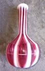 Vintage Fenton Ribbed Cranberry Opalescent Striped Barber Bottle
