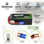 2x Ovonic 6s 5200mah Lipo Battery 22 2v 130c Ec5 For Rc Car Truck Heli Jet Boat