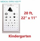 Full Size Illeterate Snellen 22  X 11  Plastic Eye Chart Eye Test Wall  Washable