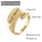 Custom Name Adjustable Stainless Steel Ring Engraved Jewelry Gold Silver Love
