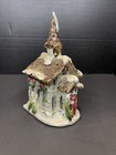 Blue Sky Clayworks Holiday Village Church 2001 Christmas Tea Light Candle Holder