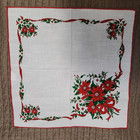 Vintage - Poinsettia Christmas Cloth Napkins - Set Of 8  New Without Tags
