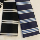 Rogue By Rooster Men   s Slim Silk Square End Flat Ties Navy Black Stripe Set Of 2