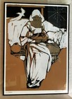 Vintage Christmas Madonna By Known Graphic Artist Original Screenprint Framed