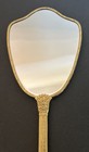 Vtg Matson Gold Tone Hand Held Vanity Mirror Doves   Dogwoods Hollywood Regency