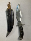 Vintage Indian Horn Handle Gurka Kukri Knife Dagger Leather Sheath