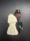 Vintage Bride   Groom W top Hat Cute Small Cake Topper Wedding Plastic Miniature