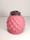 Rare Antique Victorian Pink Quilted Lamp Shade With Bracket