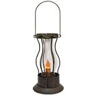 Latch Lantern With Built In Timer Candle In Rustic Metal - Sale