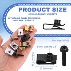 8pcs U-style Clip-on M5-0 8 Bolt Nut U-type Fasteners Manganese Steel Black