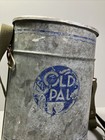 Vintage Small Oval Old Pal Galvanized Metal Minnow Live Bait Bucket W  Strap