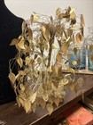 Vintage Mcm Mid Century Gold Leaf Dream Wish Tree Sculpture Twisted Wire