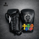 Luxury Black Boxing Training Set Gloves Head Guard Groin Protector Color Cross