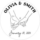 Personalized Couple Name And Date Stamp With Hands In Hand Design - 1-5 8  Round