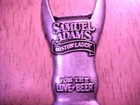 Samuel Adams Boston Lager Beer Keyring Brushed Pewter Color Metal Bottle Opener 
