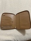 Brown Leather Zip-around Organizer Planner Folio Wallet Binder For Women