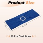 30pcs Chair Sashes With Buckle Slider Stretch Spandex Chair Bows Cover  Sapphire