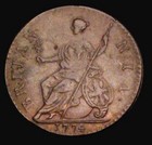 1774 Great Britain 1 2 Penny Km  601