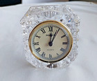 Lead Crystal Bed Side Table Clock New Battery Shannon Godinger  2662 Orig Box
