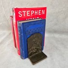 Antique Bookends Bronze Art Deco Young Girl Vtg Tabletop Bookshelf Sculpture Set