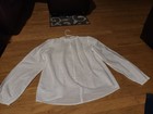 Vtg White Victorian Lace Long Sleeve Blouse  Feminine Detaling 100  Cotton guc 