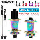 120 Click Hub 6 Bearing Mtb Mountain Bike Front Rear Thru Hg 28 32 36 Holes Disc