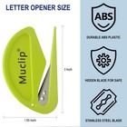Muclip 3 Pack Safety Letter Opener - Ergonomic Abs Grip hidden Stainless Steel