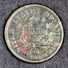 1804 - Crosslet 4 Stems - Draped Bust Half Cent - Coingiants -
